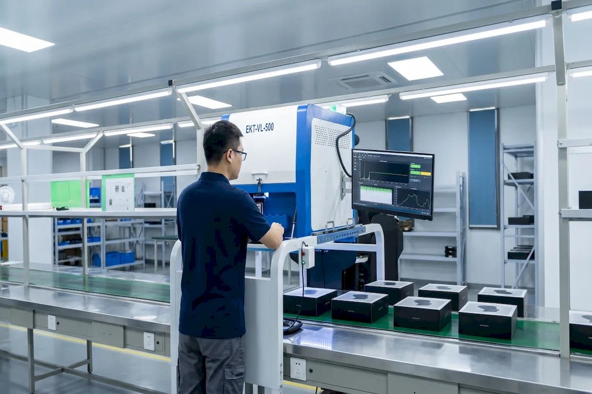 OEM_-_factory_worker_operating_product_packaging_conveyor_belt_line_with_EKT_VL_500_monitoring_machine-Pages-Ecozy