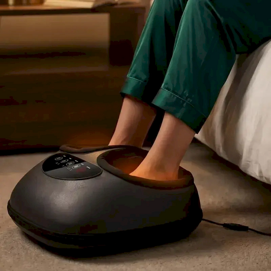 OEM_-_person_sitting_on_bed_using_C060_electric_heated_foot_massager_machine_with_infrared_heat-Pages-Ecozy_1