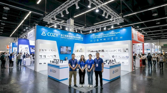 Solutions-professional-factory-team-standing-at-medical-wellness-equipment-trade-show-booth-Pages-Ecozy