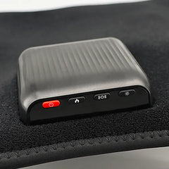 Infrared Hot Wave Leg Massager Close-up of the control unit featuring a red power button and three function icons.